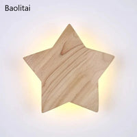 Applique murale LED étoile en bois - Design artistique asiatique modernisé | Marco Lucetti