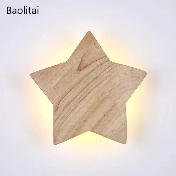 Applique murale LED étoile en bois - Design artistique asiatique modernisé | Marco Lucetti