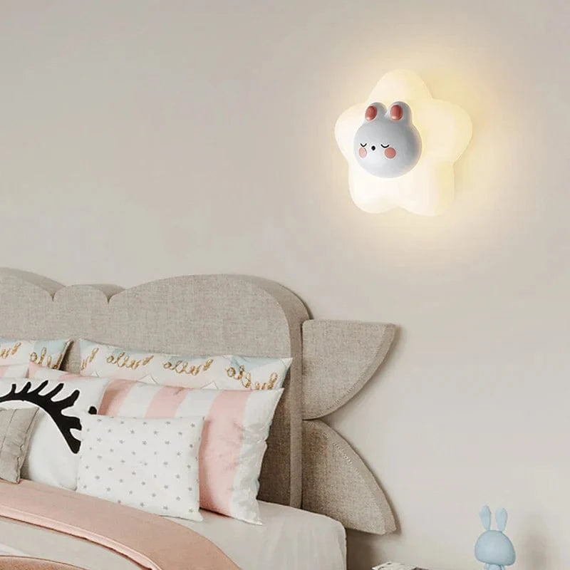 Applique murale LED étoile lune ours lapin minimaliste design | Marco Lucetti