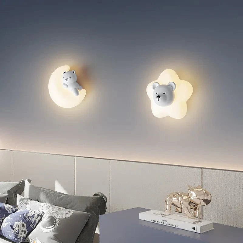 Applique murale LED étoile lune ours lapin minimaliste design | Marco Lucetti