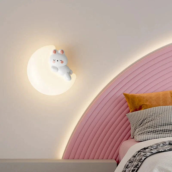 Applique murale LED étoile lune ours lapin minimaliste design | Marco Lucetti