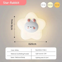 Applique murale LED étoile lune ours lapin minimaliste design | Marco Lucetti Lapin étoilé