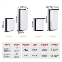 Applique Murale LED Extérieure en Aluminium Étanche et Décorative