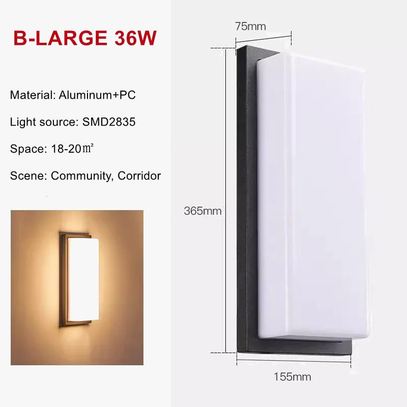 Applique Murale LED Extérieure en Aluminium Étanche et Décorative