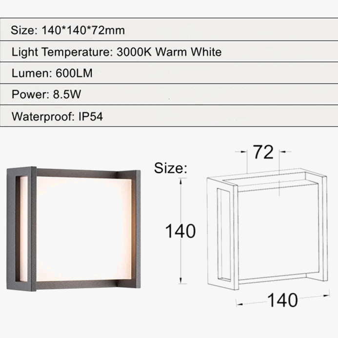 Applique murale LED extérieure imperméable en aluminium décoratif
