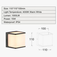 Applique murale LED extérieure imperméable en aluminium décoratif