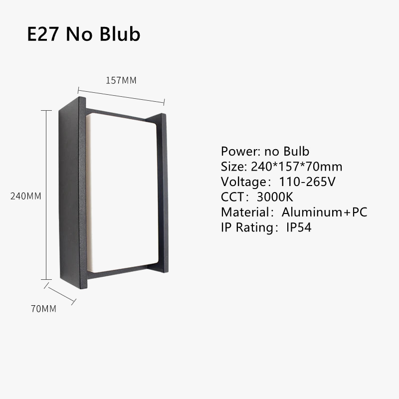 Applique murale LED extérieure imperméable en aluminium décoratif