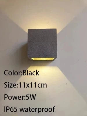 Applique murale LED extérieur industrielle en ciment imperméable | Marco Lucetti Noir 3000k / 5W