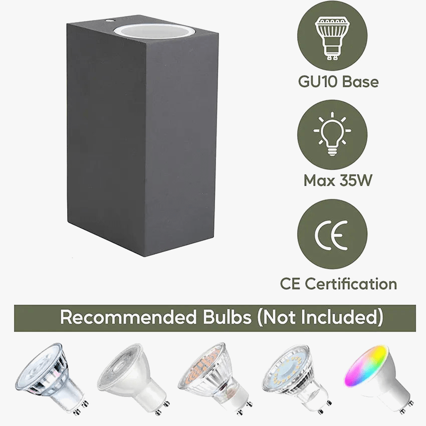 Applique Murale LED Extérieure Étanche GU10 Base - Aluminium AC86-265 | Marco Lucetti