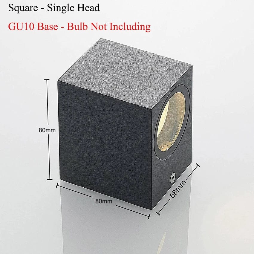 Applique Murale LED Extérieure Étanche GU10 Base - Aluminium AC86-265 | Marco Lucetti Tête simple carrée