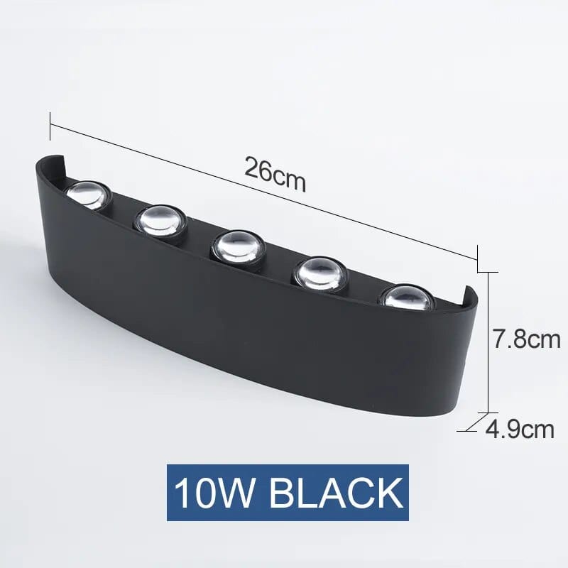 Applique murale LED extérieure étanche IP65 | Marco Lucetti 10W / Blanc chaud (2700-3500K)