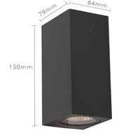 Applique Murale LED Extérieure Étanche Pliante pour Cour et Jardin | Marco Lucetti D 10W 2Têtes / Blanc naturel 4000K