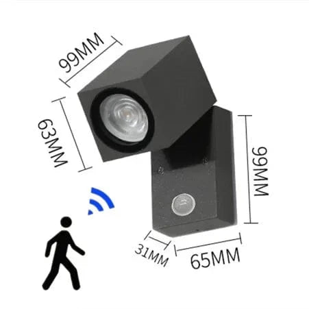 Applique Murale LED Extérieure Étanche Pliante pour Cour et Jardin | Marco Lucetti IRP noir 5W / Blanc froid 6000K