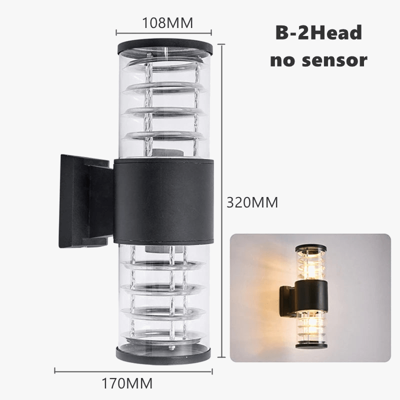 Applique Murale LED Extérieure Haut Vers Bas "Verre Aluminium" | Marco Lucetti