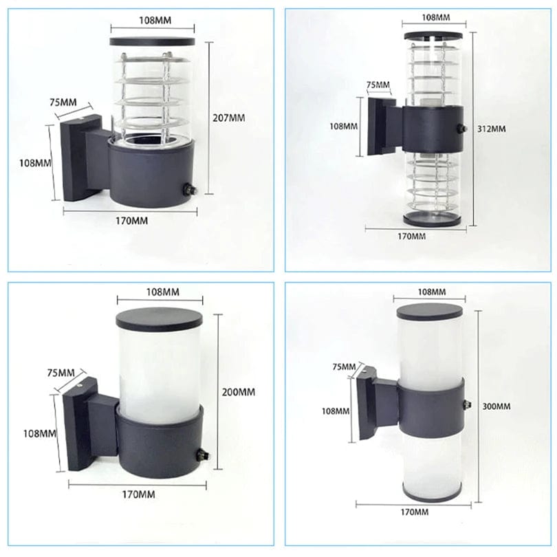 Applique Murale LED Extérieure Haut Vers Bas "Verre Aluminium" | Marco Lucetti