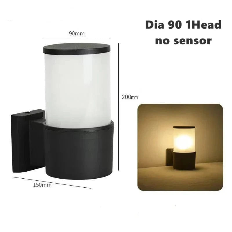 Applique Murale LED Extérieure Haut Vers Bas "Verre Aluminium" | Marco Lucetti E27 sans ampoule / Dia 90 1Tête