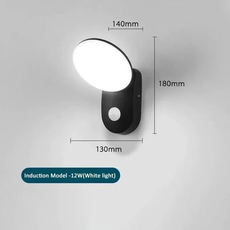 Applique Murale LED Extérieure Villa Cour Jardin - Éclairage Étanche | Marco Lucetti Lumière neutre / R noir induction