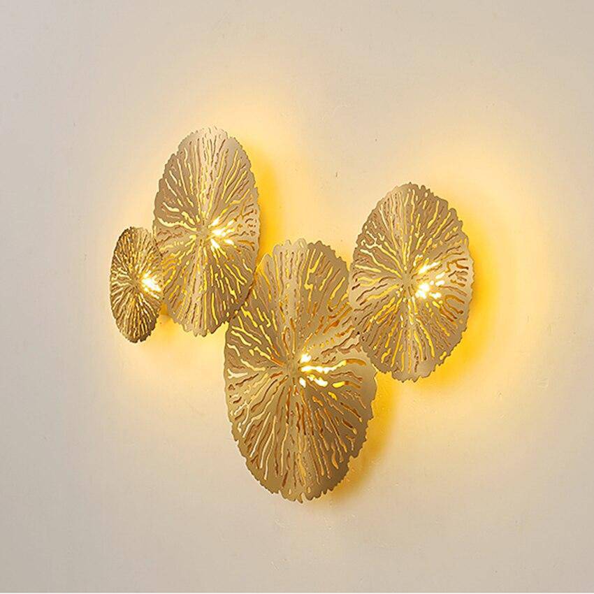 Applique murale LED fleurs dorées ou cuivrées | Marco Lucetti