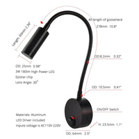 Applique murale LED FlexTube | Marco Lucetti Noir / Blanc chaud (2700-3500K)