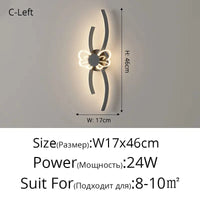 Applique murale LED Full Spectrum : Protection des Yeux, Tricolore & Créative | Marco Lucetti 1832 Noir Gauche / 3 couleurs sans télécommande