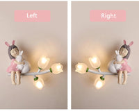 Applique murale LED G4 Lapin Fleur pour Enfants - Modèle Fille