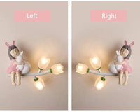 Applique murale LED G4 Lapin Fleur pour Enfants - Modèle Fille | Marco Lucetti