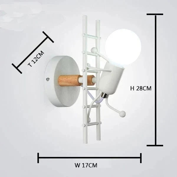 Applique Murale LED G80 Décoration Nordique pour Enfants - Nordic Glow | Marco Lucetti Escalade blanche / Blanc chaud