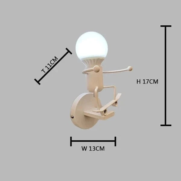 Applique Murale LED G80 Décoration Nordique pour Enfants - Nordic Glow | Marco Lucetti Patin Blanc / Sans ampoule