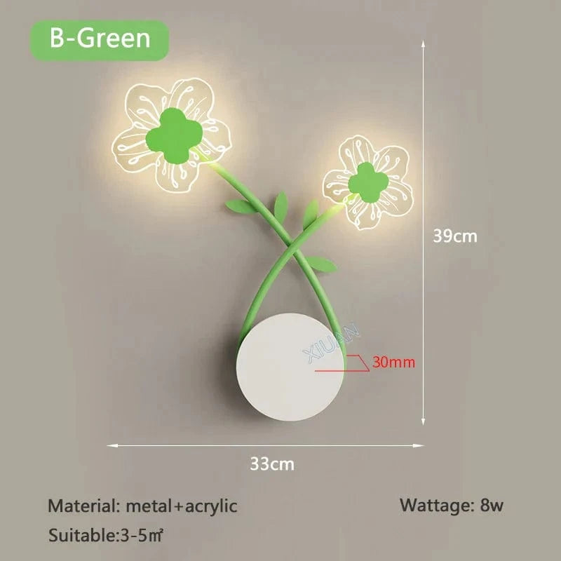 Applique murale LED "Green Leaf" | Marco Lucetti B Vert / Lumière blanche