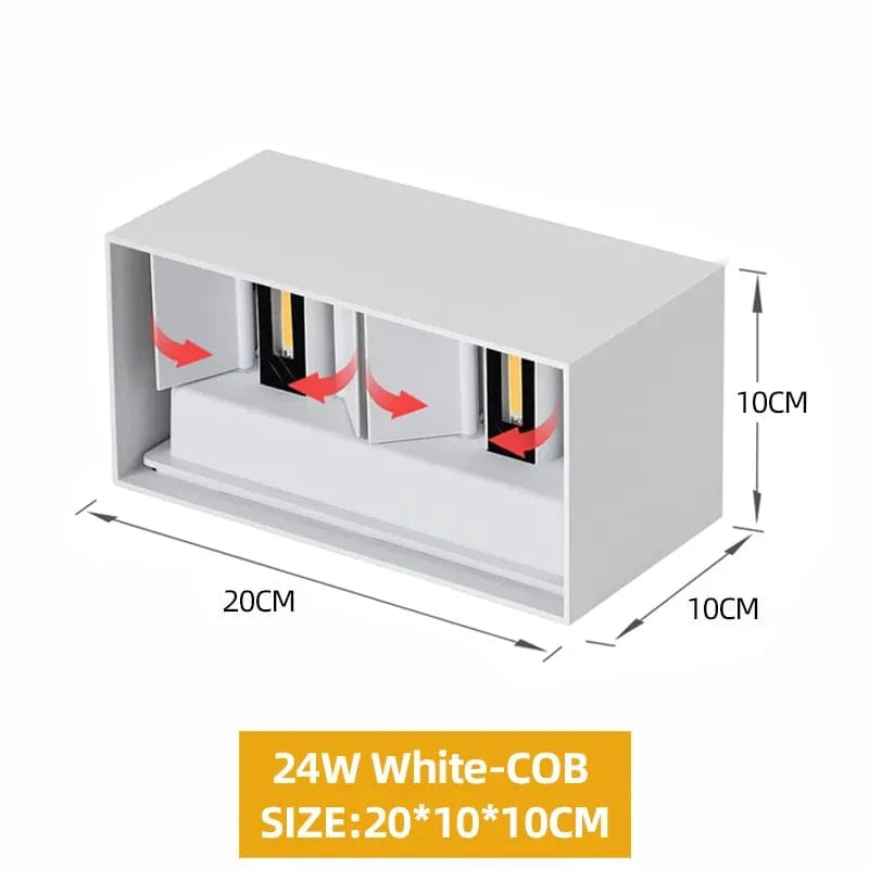Applique murale LED haut de gamme et étanche IP65 | Marco Lucetti Blanc-24W / Lumière chaude -3000K