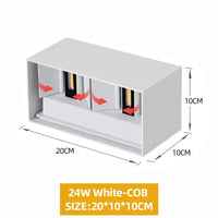 Applique murale LED haut de gamme et étanche IP65 | Marco Lucetti Blanc-24W / Lumière chaude -3000K