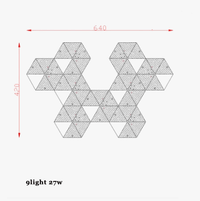 Applique murale LED "Honeycomb Glow" en acier inoxydable doré, pour une ambiance lumineuse postmoderne. | Marco Lucetti