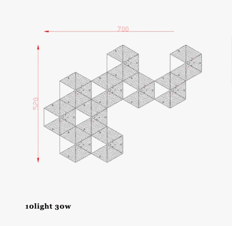 Applique murale LED "Honeycomb Glow" en acier inoxydable doré, pour une ambiance lumineuse postmoderne. | Marco Lucetti