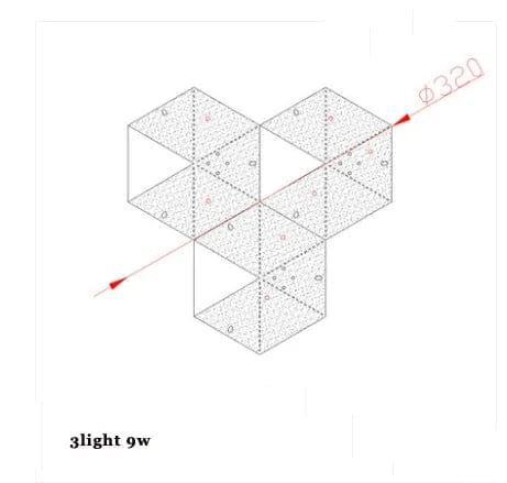 Applique murale LED "Honeycomb Glow" en acier inoxydable doré, pour une ambiance lumineuse postmoderne. | Marco Lucetti 3lumière 9w