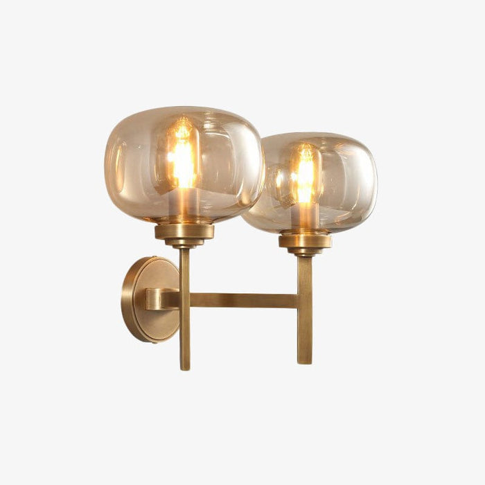 Applique murale LED Huxley - Design moderne à deux bras | Marco Lucetti Ambre