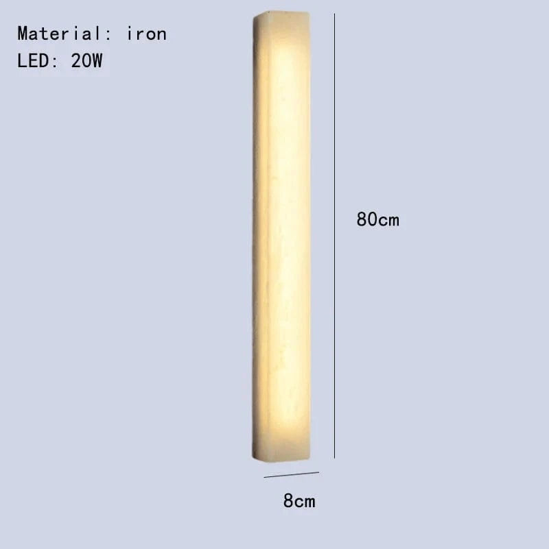 Applique murale LED Imitation Marbre Fer Cuboïde | Marco Lucetti 80 cm / Intensité variable