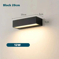 Applique murale LED imperméable d'extérieur pour jardin et garage - Luminex | Marco Lucetti Blanc chaud 3000K / Noir 20cm