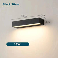 Applique murale LED imperméable d'extérieur pour jardin et garage - Luminex | Marco Lucetti Blanc chaud 3000K / Noir 30cm