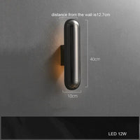 Applique Murale LED Industrielle Vintage avec Intensité Variable et Télécommande | Marco Lucetti Noir perle / Lumière chaude