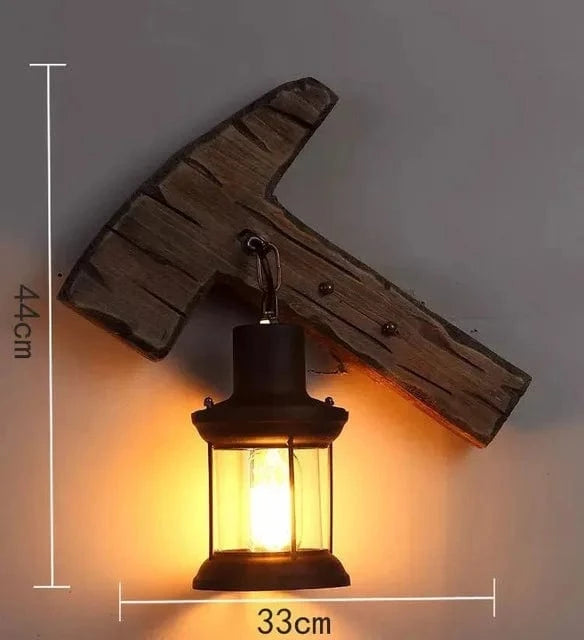 Applique murale LED industrielle vintage en bois | Marco Lucetti Sku2