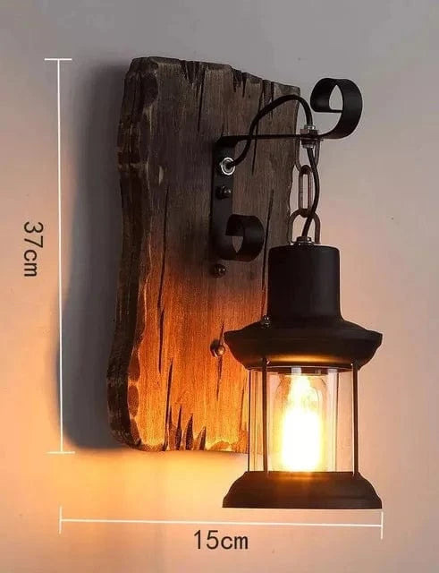 Applique murale LED industrielle vintage en bois | Marco Lucetti Sku3