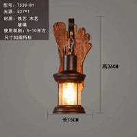 Applique murale LED industrielle vintage en bois | Marco Lucetti Sku6