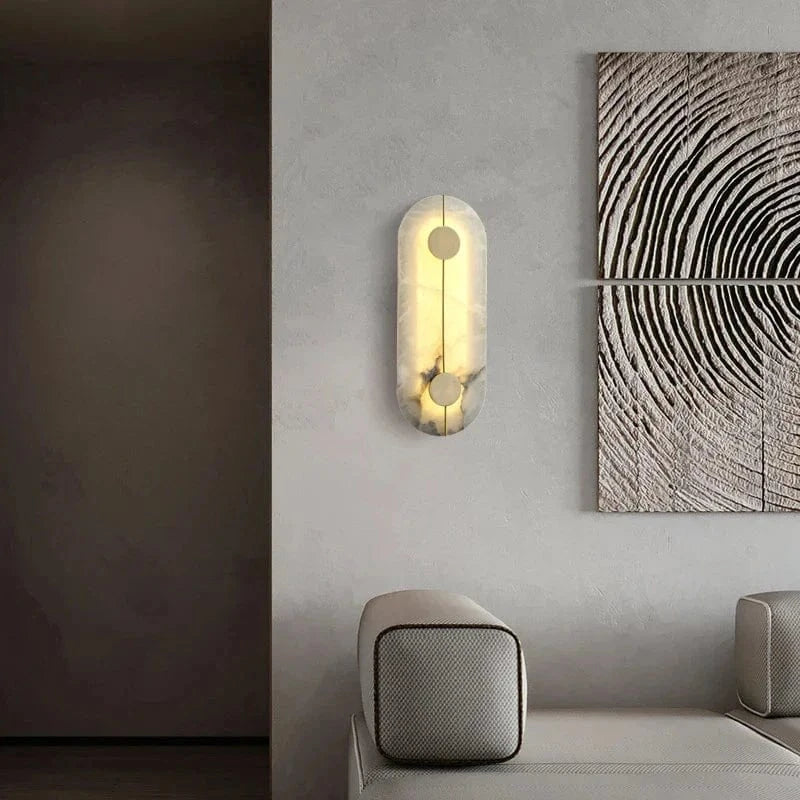 Applique murale LED Infinity en marbre et cuivre doré | Marco Lucetti
