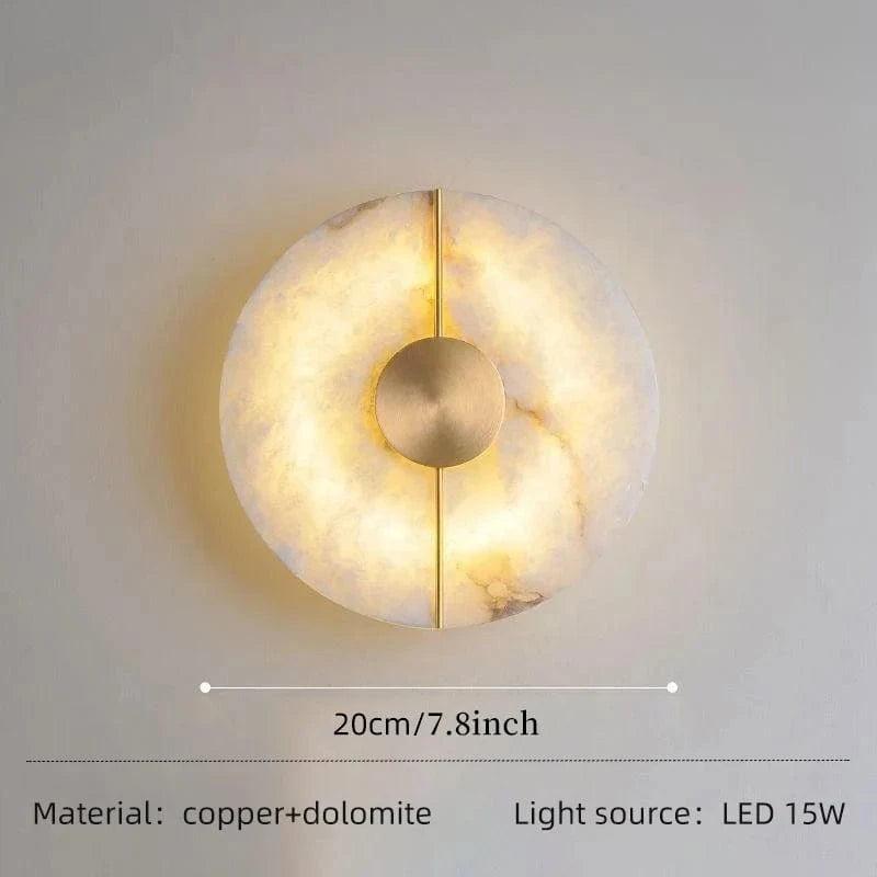 Applique murale LED Infinity en marbre et cuivre doré | Marco Lucetti Dia20cm or