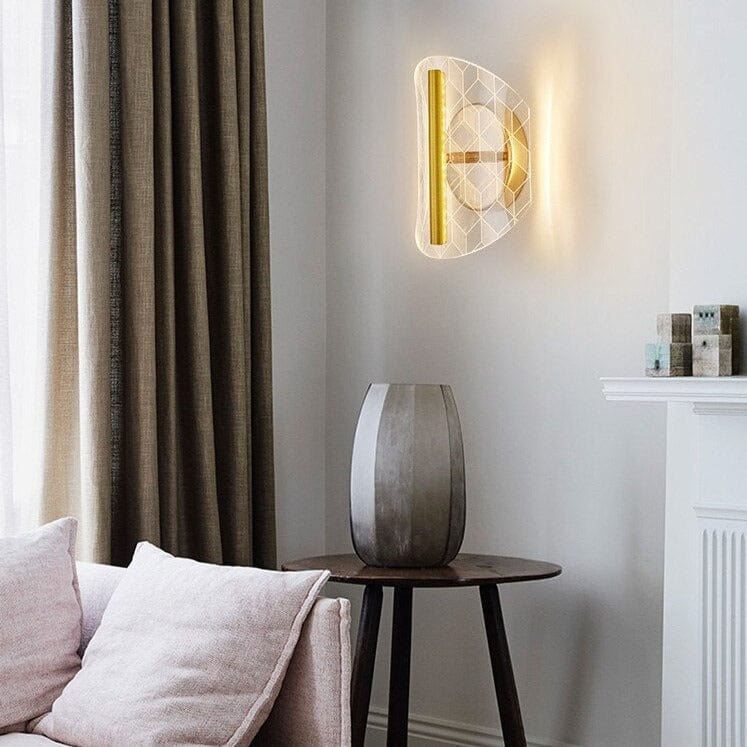 Applique murale LED Jilor Transparente et Dorée | Marco Lucetti