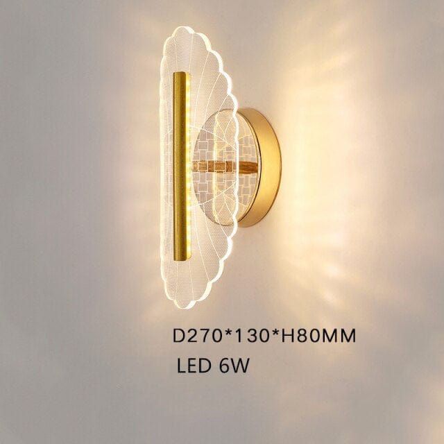 Applique murale LED Jilor Transparente et Dorée | Marco Lucetti B - Chaude