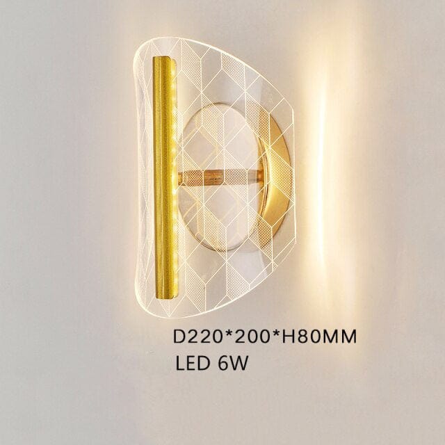 Applique murale LED Jilor Transparente et Dorée | Marco Lucetti C - Chaude