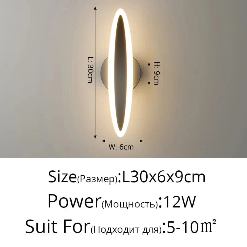 Applique murale LED Kaléido Loft | Marco Lucetti D Noir L30x6cm 12W / Blanc naturel (3 500-5 500 K).