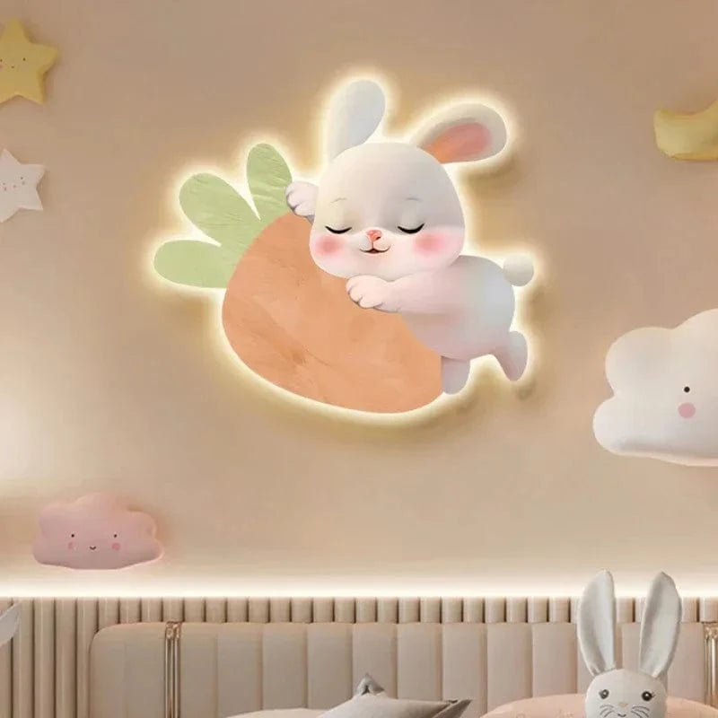 Applique murale LED Lapin Dessin Animé - Décoration Moderne | Marco Lucetti Lumière avec lampe B / 40X35CM