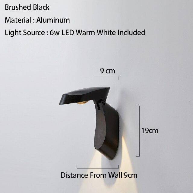 Applique murale LED Loft en métal géométrique | Marco Lucetti Noir brossé